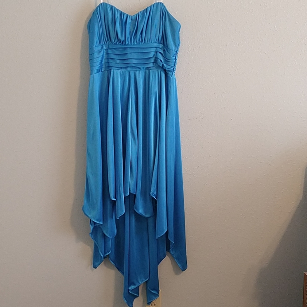 Silk blue ombre sleeveless dress